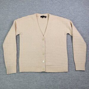 Theory Cardigan Women's Small Yak Hair Merino Wool Blend Ribbed Paramore